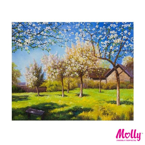 Картины по номерам Molly арт.KH0163 Левитан. Цветущие яблони (28 цветов) 40х50 см