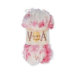 Пряжа VISANTIA TRAFKA меланжевая (100% полиэстер) 5х100г/150 м цв.7350 оражевый/малиновый упак