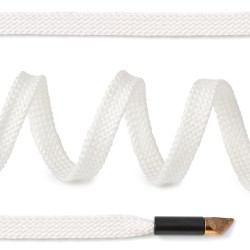 Шнурки TBY плоские 8мм арт.SLF052 длина 130 см цв.белый уп.10шт