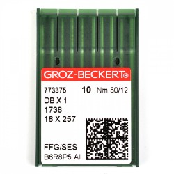 773375 Groz-Beckert Игла для ПШМ DBx1/1738 FFG №80 уп.10 шт упак