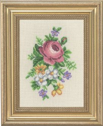 Набор для вышивания PERMIN арт.13-1137 Роза и белые цветы 14х19 см