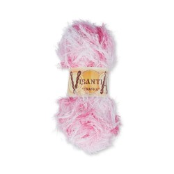 Пряжа VISANTIA TRAFKA меланжевая (100% полиэстер) 5х100г/150 м цв.5516 бело-розовый упак