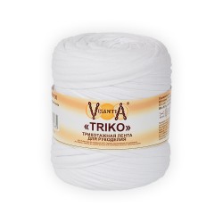 Трикотажная лента для рукоделия VISANTIA TRIKO FTM100 (92% хлопок, 8% эластан) 1х500г/100м белый