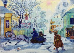 Набор для вышивания МАРЬЯ ИСКУСНИЦА арт.06.003.06 Морозный день, по картине Б. Кустодиева 30х21 см