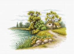 Набор для вышивания LUCA-S арт. B2283 Пейзаж с озером 20х14 см упак (1 шт)