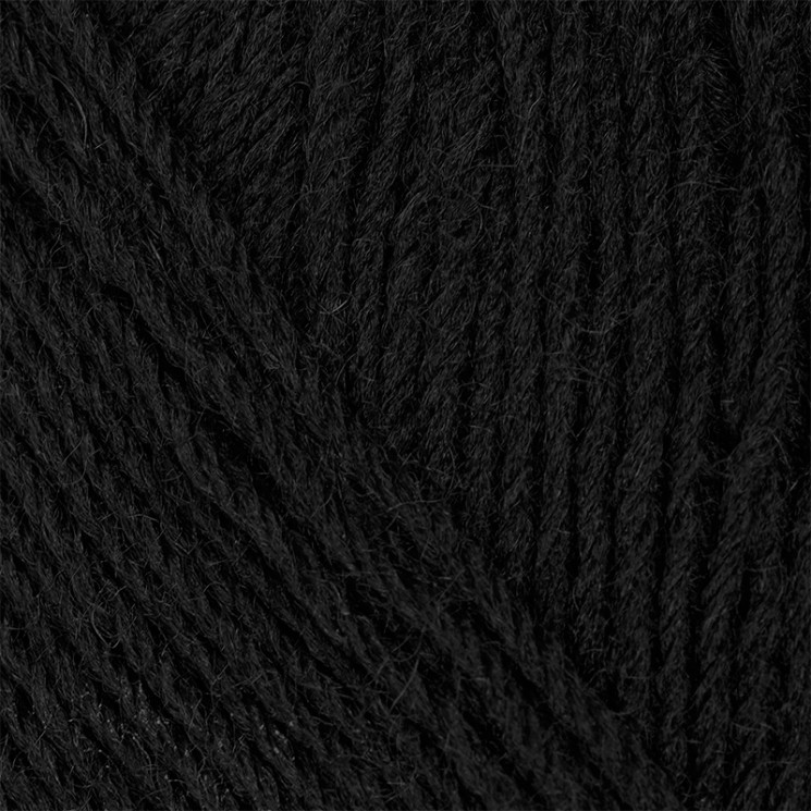 Пряжа для вязания ПЕХ "Детский каприз трикотажный" (50% мериносовая шерсть, 50% фибра) 5х50г/400м цв.002 черный