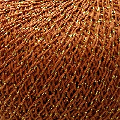 Нитки для вязания Золотой Шар (86% хлопок, 14% люрекс) 6х50г/390м цв.3503 т.коричневый, С-Пб