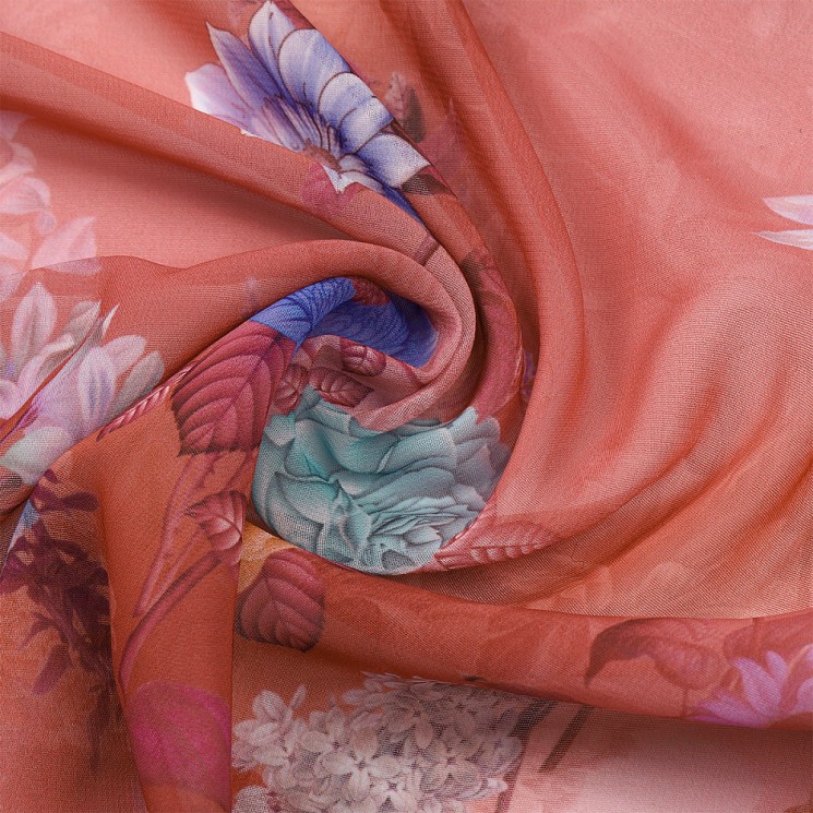 Ткань Шифон-шелк 50 г/м 100% пэ шир.150 см арт.T.0207.06 цв.розовый рул.35м