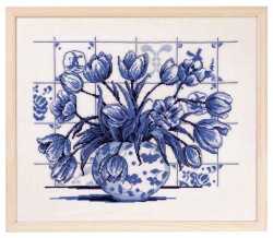 Набор для вышивания PERMIN арт.70-6311 Индиго тюльпаны 39х46 см