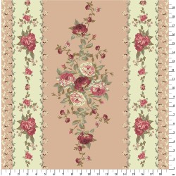 Ткань для пэчворка PEPPY Викторианские Розы Панель 146 г/м 100% хлопок цв.ВР-02 бежевый уп.60х110 см