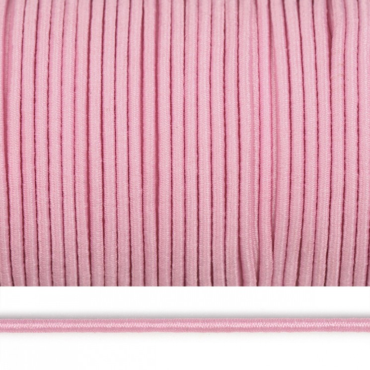 Резинка TBY шляпная (шнур круглый) цв.F134 розовый 2мм боб.100м