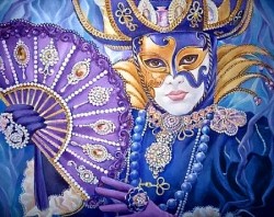 Алмазная мозаика на холсте ГРАННИ арт.Ag712 Венецианский фестиваль 48х38см