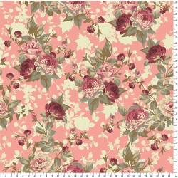 Ткань для пэчворка PEPPY Викторианские Розы Панель 146 г/м 100% хлопок цв.ВР-14 розовый уп.60х110 см