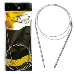 Спицы круговые для вязания на тросиках Maxwell Black 80 см арт.#9 3,5мм уп.10шт