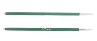 47528 Knit Pro Спицы съемные "Zing" 3мм для длины тросика 20см, алюминий, нефритовый, 2шт