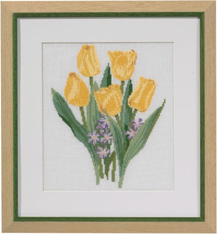 Набор для вышивания PERMIN арт.70-2302 Жёлтые тюльпаны 33х36 см
