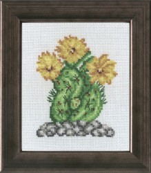 Набор для вышивания PERMIN арт.13-7442 Кактус с желтым цветком 10х12 см