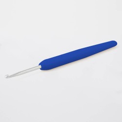 30910 Knit Pro Крючок для вязания с эргономичной ручкой Waves 4,5мм, алюминий, серебристый/колокольчик