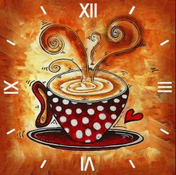 Набор Колор Кит картина со стразами-часы арт.КК.7303008 Любимый капучино 30х30 упак (1 шт)