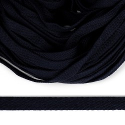Шнур плоский х/б 12мм турецкое плетение цв.025 черно-синий уп.50 м