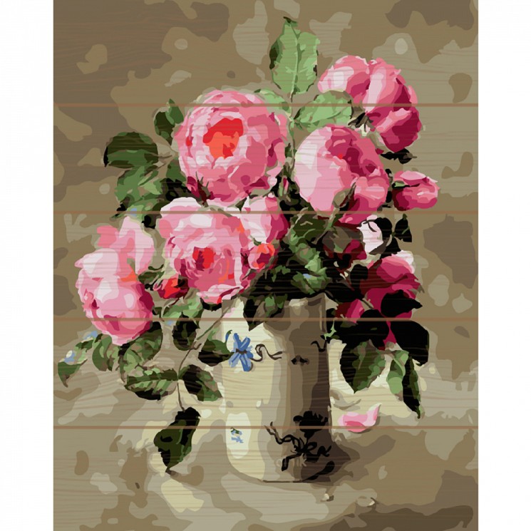 Картины по номерам на дереве Molly арт.KD0722 Розовый букет 40х50 см