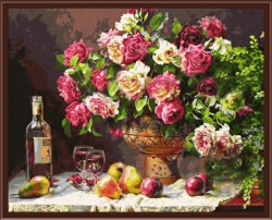 Набор Колор Кит картина со стразами арт.КК.CKC278 Натюрморт с розами 40х50 упак (1 шт)