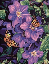 Набор Колор Кит картина со стразами арт.КК.CKC129 Бабочки в лиловом 40х50 упак (1 шт)